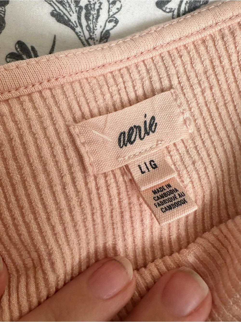 aerie Ribbed Cap Sleeve Top in Pale Peach